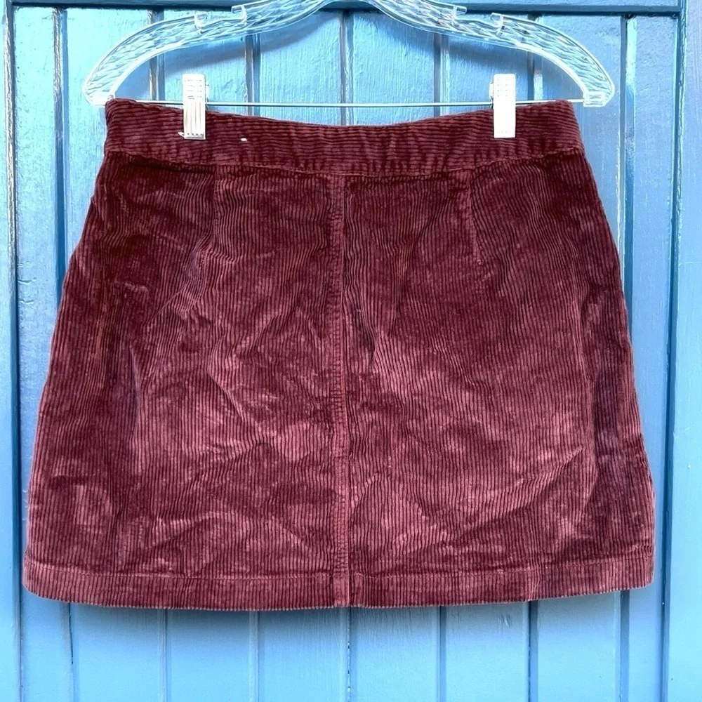 American Eagle Brown Corduroy high-rise Skirt Women Size 8 - Picture 4 of 8